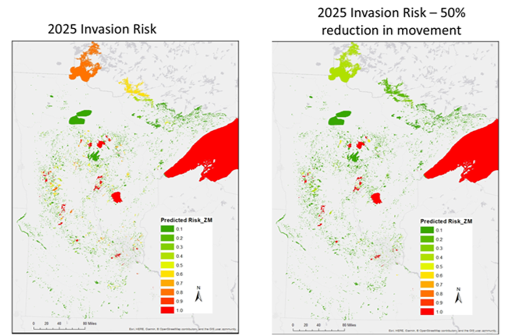 Heat map of invasion risk